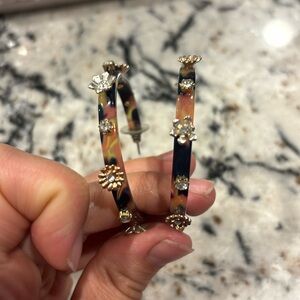 Jcrew floral hoop earring